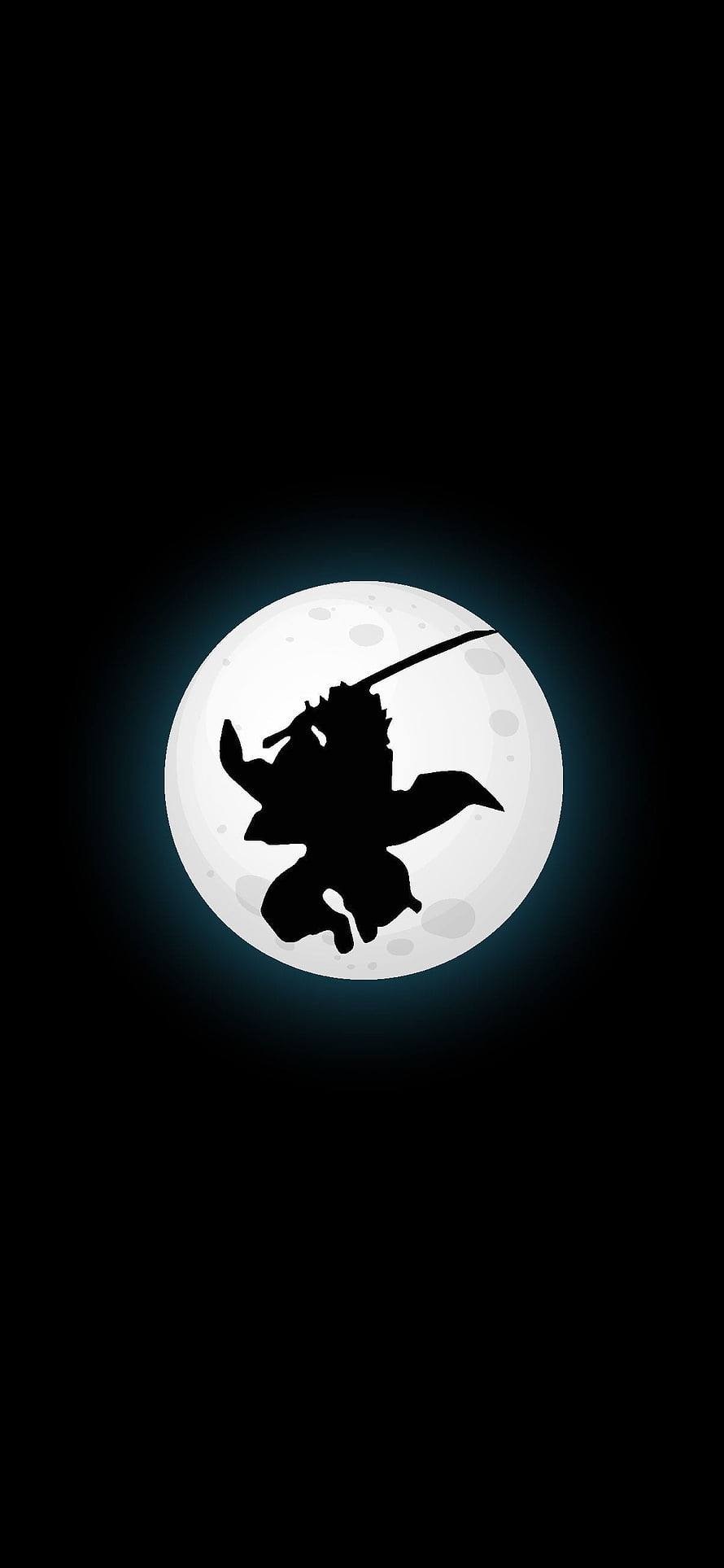 Minimalist Silhouette of a Wizard Flying on a Broomstick Against a Full Moon HD phone wallpaper