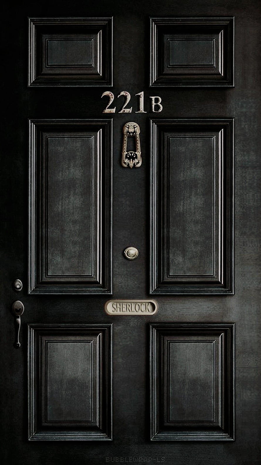 Sherlock Holmes 221B Baker Street Doorway with Vintage Brass Knocker and Nameplate HD phone wallpaper