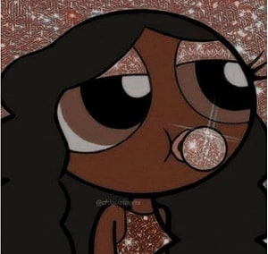 Aesthetic Powerpuff Girl Black Character Profile with Sparkling Background HD wallpaper