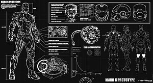 Iron Man Mark 6 Prototype Technical Blueprint and Schematic Diagram, Schematics, iron man blueprint HD wallpaper