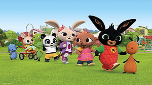 Bing Bunny and Friends Walking in a Sunny Park HD wallpaper