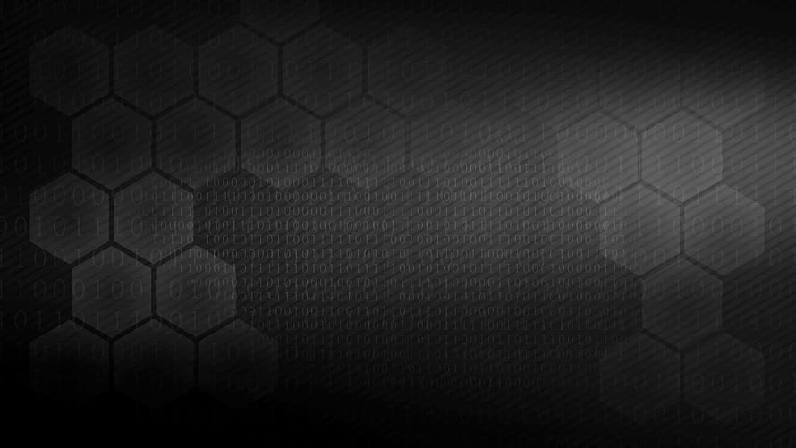 Dark Hexagonal Grid with Binary Code Overlay for Tech and Cybersecurity Themes HD wallpaper
