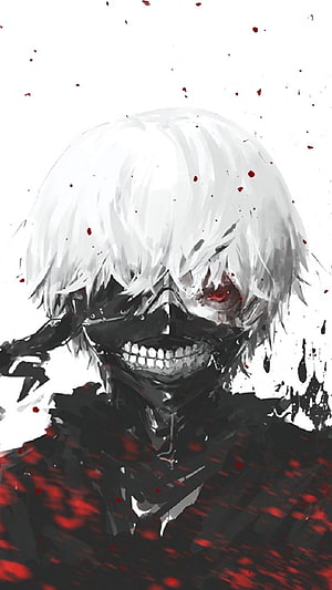 Tokyo Ghoul Kaneki Ken Dark Aesthetic Portrait With Blood Splatter HD phone wallpaper