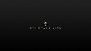 Steinway & Sons Elegant Gold Lyre Logo on Dark Background HD wallpaper