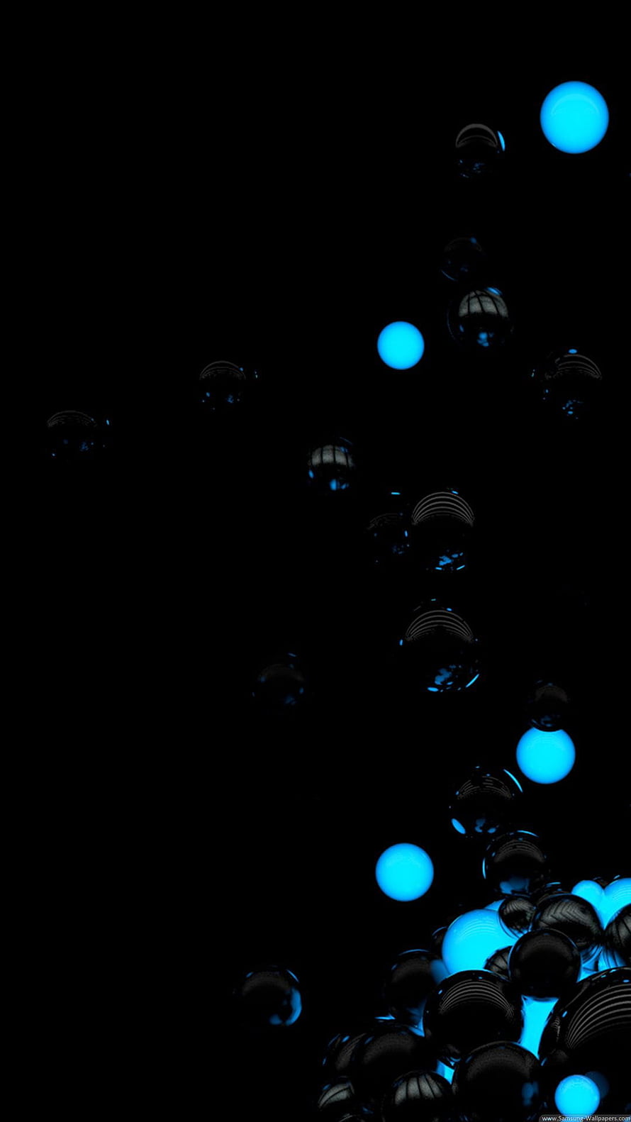 Abstract Blue and Black Spheres on Dark Background Minimalist Wallpaper HD phone wallpaper