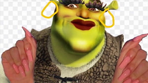 Shrek Baddie Aesthetic Meme With Pink Nails And Dramatic Makeup HD wallpaper