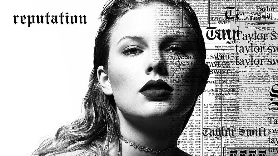 Taylor Swift Reputation Album Cover Black and White Portrait HD wallpaper