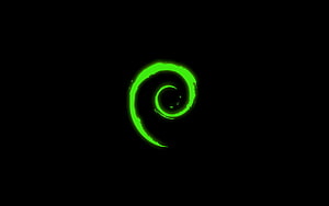 Glowing Green Spiral Vortex on Black Background Minimalist Abstract Design HD wallpaper
