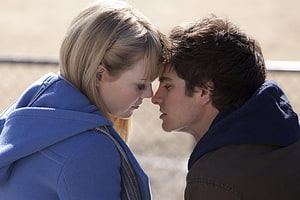 Peter Parker and Gwen Stacy in an intimate close-up from The Amazing Spider-Man HD wallpaper