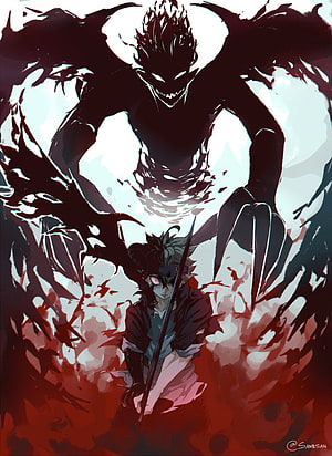 Asta and the Dark Anti-Magic Shadow from Black Clover Anime HD phone wallpaper
