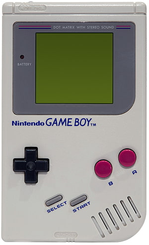 Classic White Nintendo Game Boy Handheld Console with Green Screen and Pink Buttons HD phone wallpaper