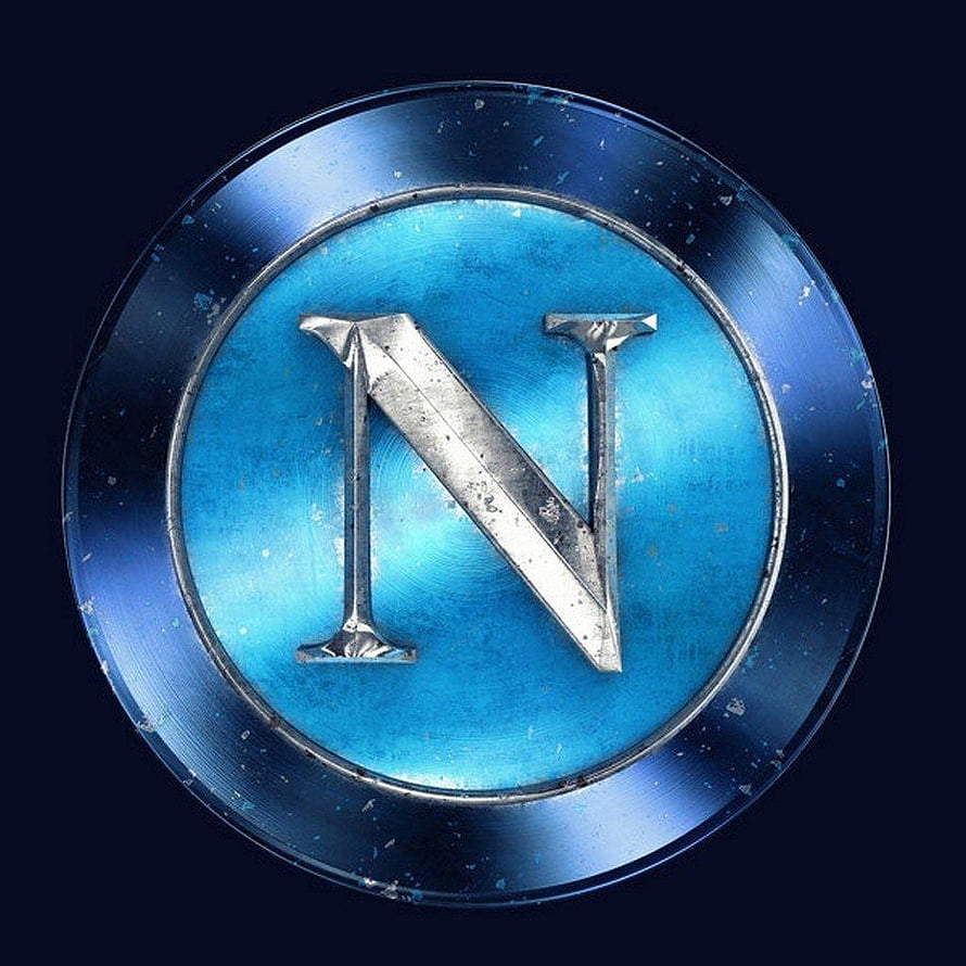 S.S.C. Napoli Emblem With Metallic N Lettering On Blue Circular Crest HD phone wallpaper