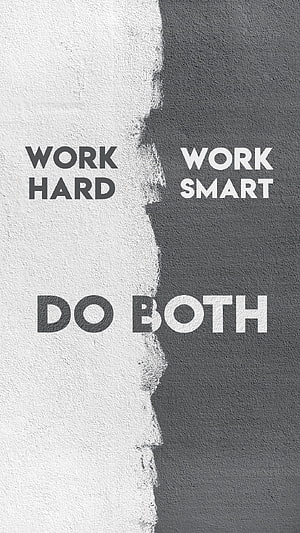 Work Hard Work Smart Do Both Motivational Quote on Textured Concrete Wall HD phone wallpaper