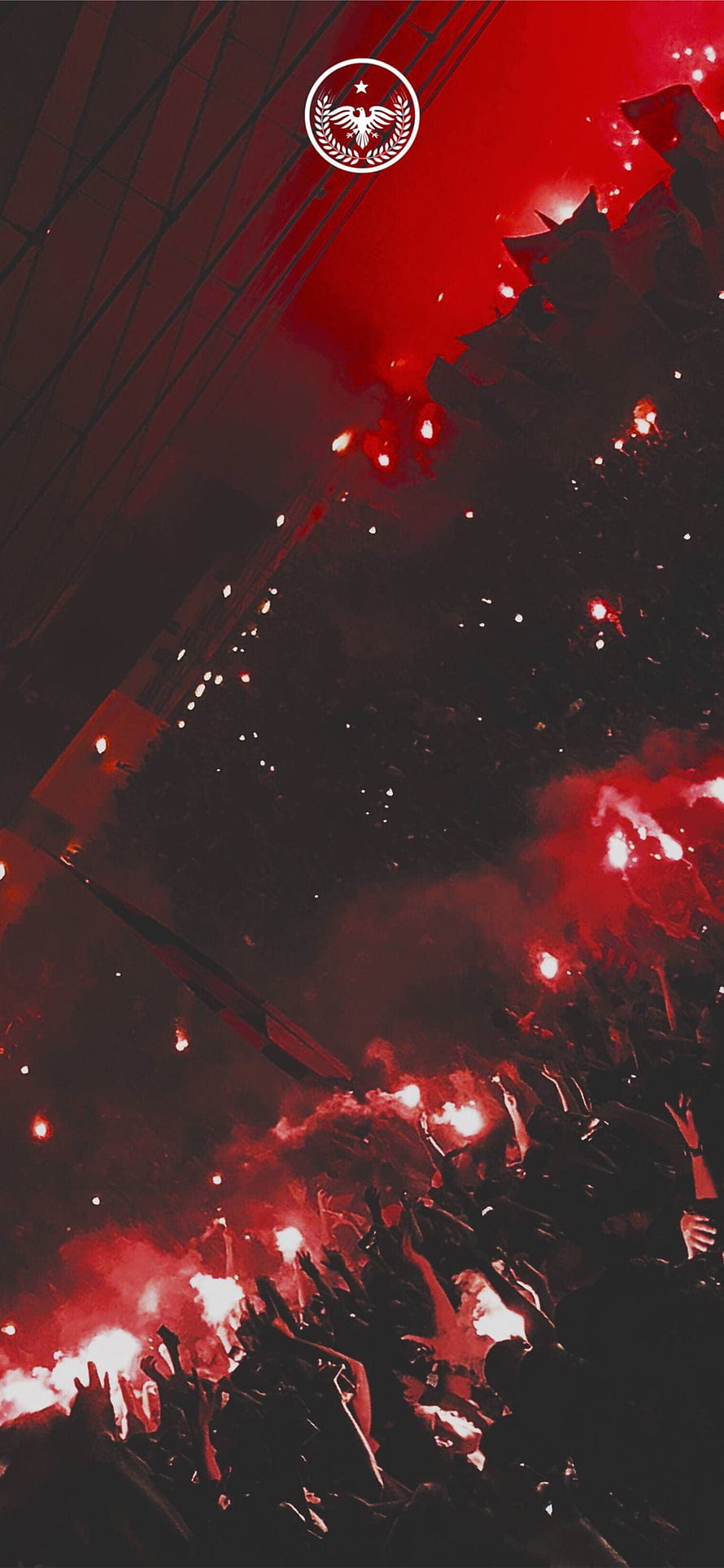 Flamengo Stadium Crowd With Red Flares And Club Crest HD phone wallpaper