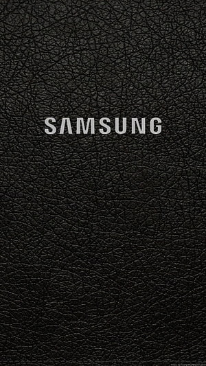 Samsung Logo on Black Leather Texture Background HD phone wallpaper