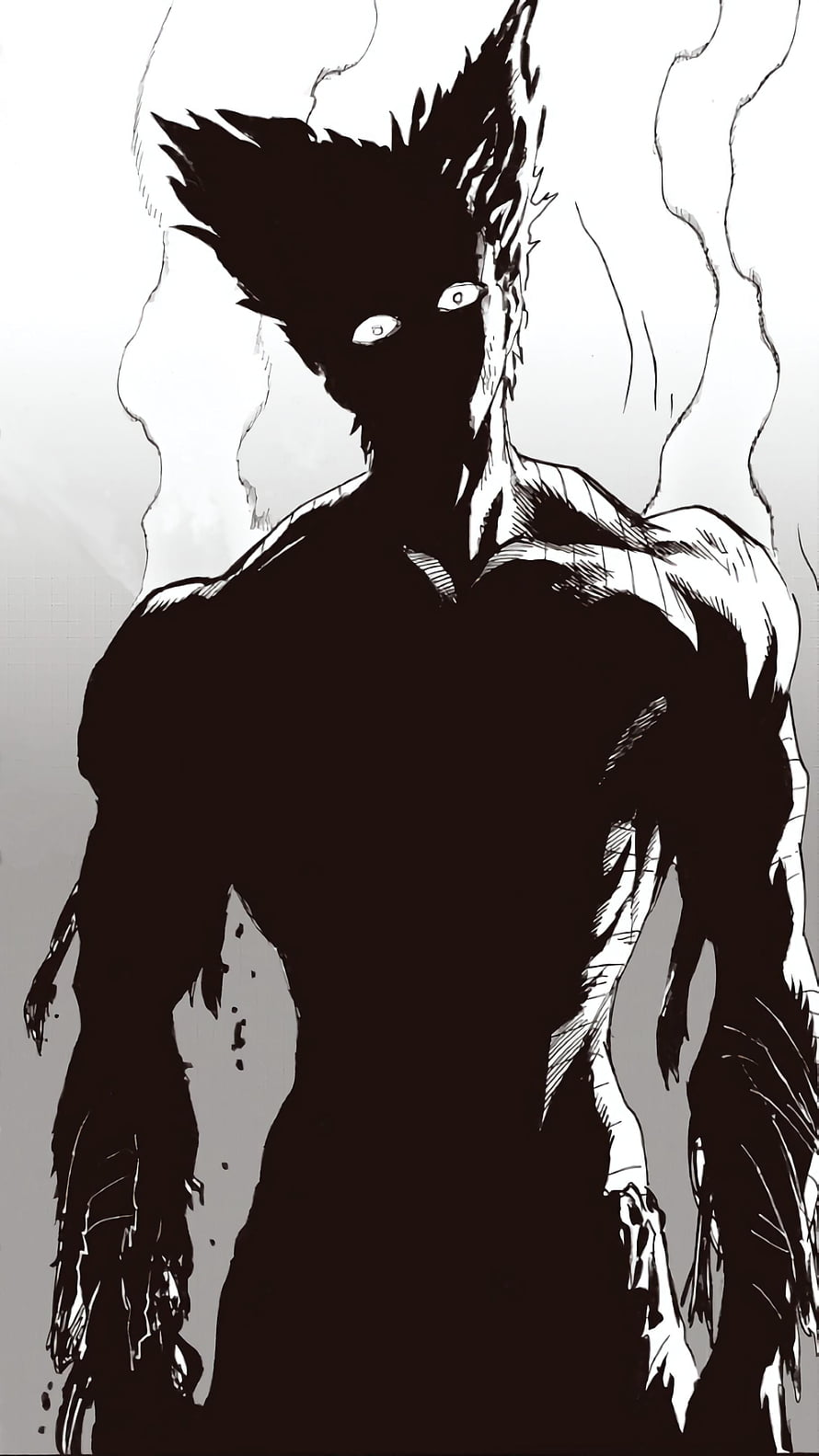 Garou from One Punch Man in Black and White Manga Style HD phone wallpaper