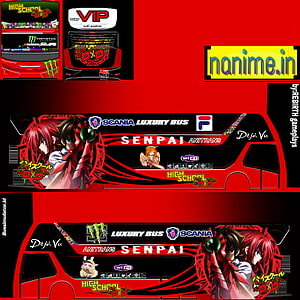 High School DxD Anime Bus Livery Design for Bus Simulator HD phone wallpaper