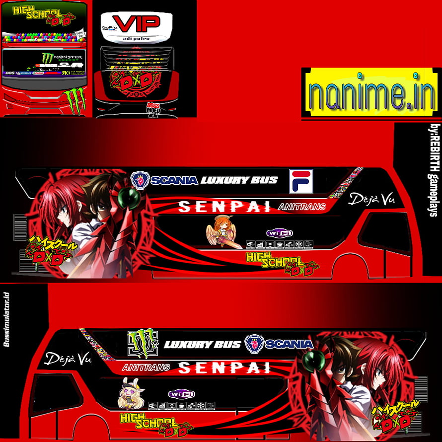 High School DxD Anime Bus Livery Design for Bus Simulator HD phone wallpaper