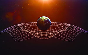 Earth Depicting Spacetime Curvature and Gravitational Waves in Cosmic Space HD wallpaper