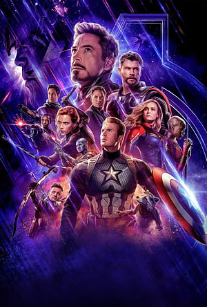 Avengers Endgame Ensemble Movie Poster Featuring Captain America, Iron Man, Thor, Black Widow, and Hawkeye HD phone wallpaper