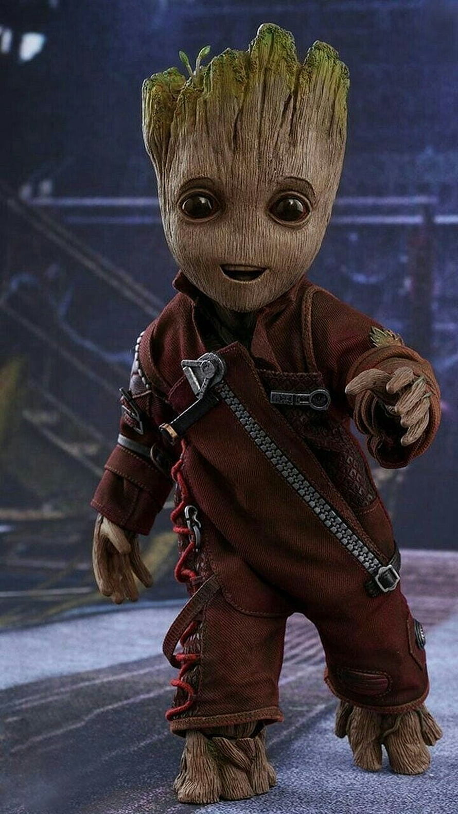 Baby Groot in Red Outfit from Marvel Guardians of the Galaxy HD phone wallpaper