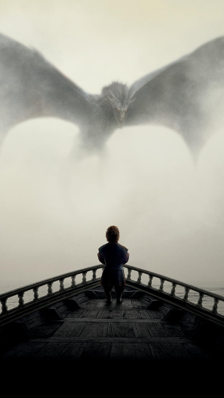 Game of Thrones: Daenerys Targaryen Confronting Drogon on a Misty Bridge HD phone wallpaper