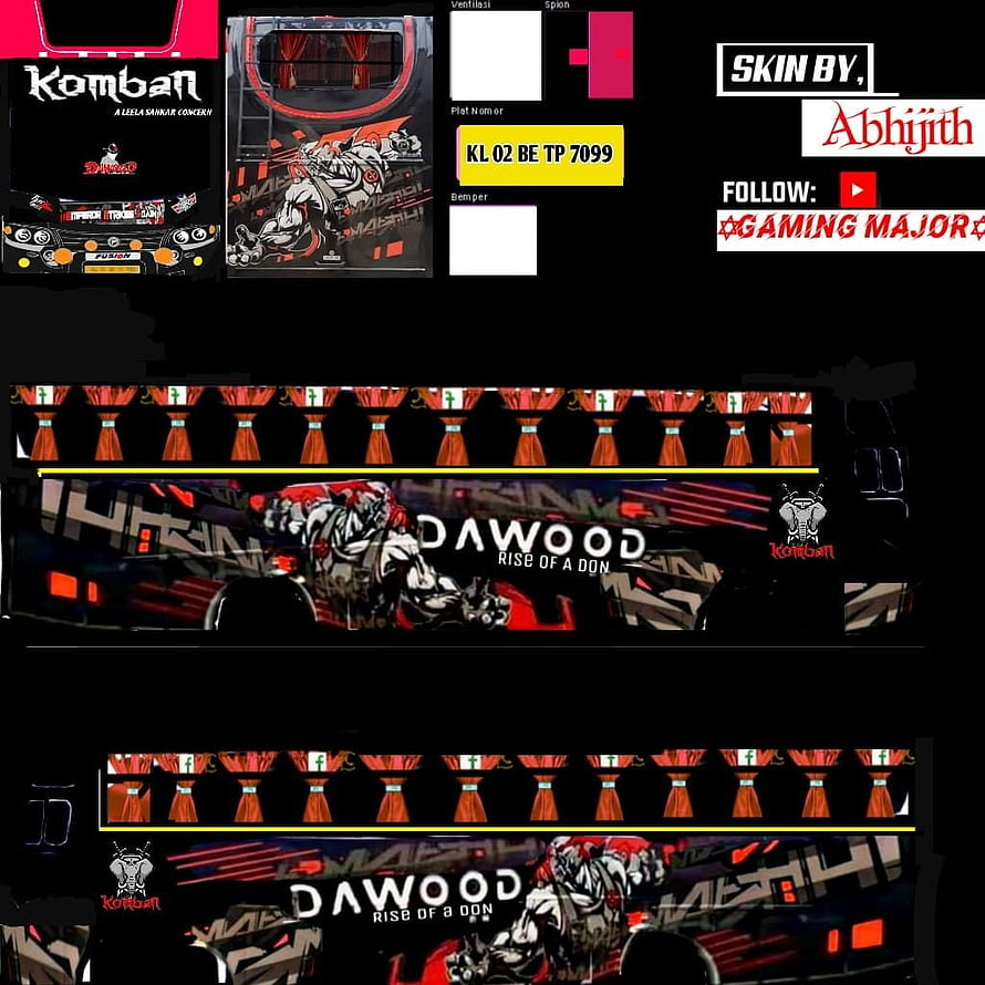 Komban Bus Skin Design Featuring Dawood Rise of a Don Anime Artwork HD phone wallpaper
