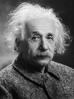 Classic Black and White Portrait of Albert Einstein with Distinctive White Hair and Mustache HD phone wallpaper