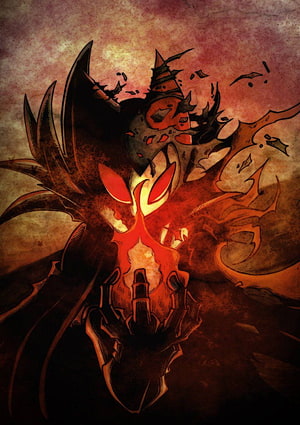 Troupe Master Grimm from Hollow Knight in Fiery Dark Fantasy Illustration HD phone wallpaper