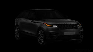 Range Rover Velar SUV in Dark Studio Lighting with Amber Headlights HD wallpaper