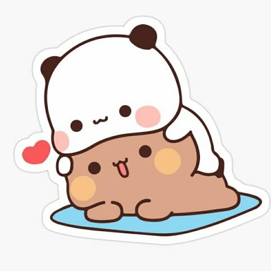 Bubu Dudu Cute Panda and Hamster Kawaii Sticker Illustration HD phone wallpaper