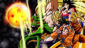 Dragon Ball Z Super Saiyan Goku and Dragon Ball Heroes Anime Wallpaper HD wallpaper