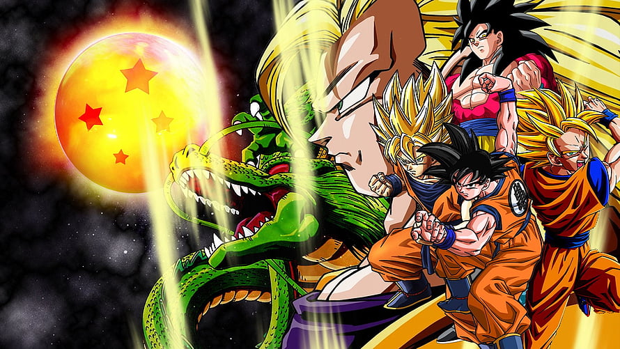Dragon Ball Z Super Saiyan Goku and Dragon Ball Heroes Anime Wallpaper HD wallpaper
