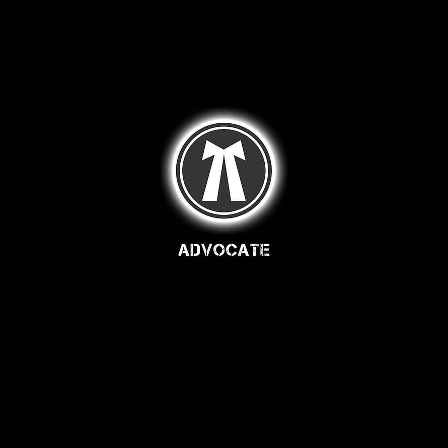 Advocate Gaming Clan Emblem with Glowing Arrow Symbol on Black Background HD phone wallpaper