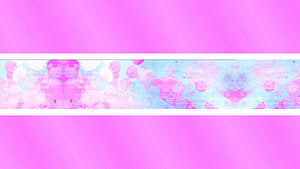 Pastel Pink and Blue Abstract Glitch Art Banner with Watercolor Texture and Geometric Shapes HD wallpaper