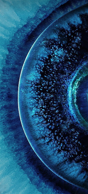 Deep Blue Abstract Texture with Organic Cellular Patterns and Curved Edge HD phone wallpaper