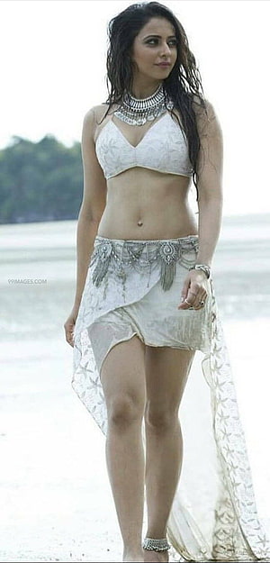 Rakul Preet Singh in White Beach Outfit with Silver Jewelry HD phone wallpaper