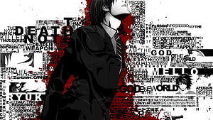 Death Note Anime Character L and Light Yagami Typography Artwork HD wallpaper