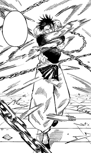 Toji Fushiguro in Dynamic Combat Pose from Jujutsu Kaisen Manga Panel HD phone wallpaper