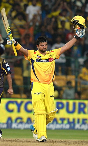 Suresh Raina Celebrating a Milestone in Chennai Super Kings Yellow Kit HD phone wallpaper