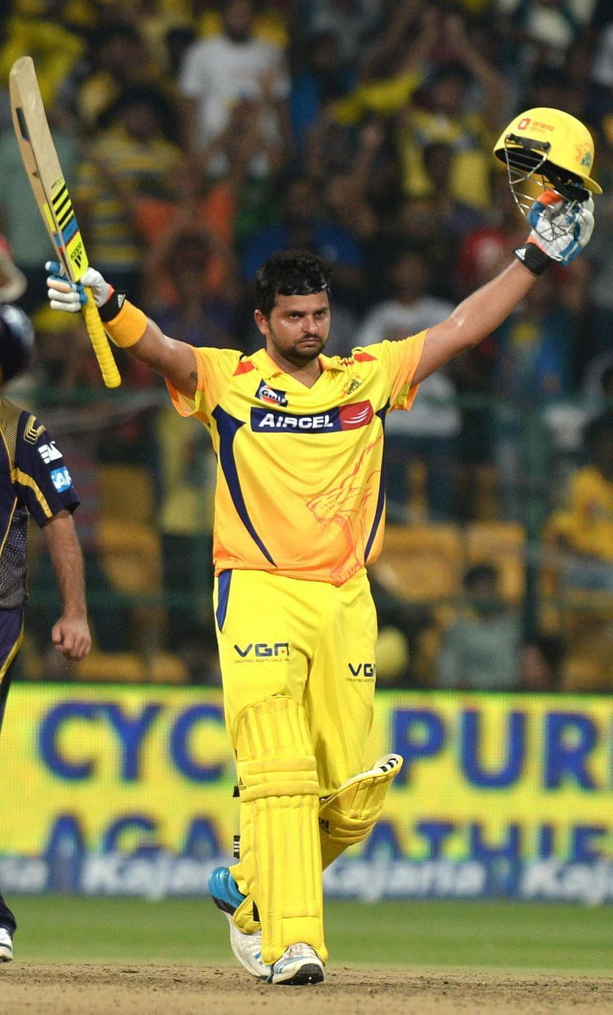 Suresh Raina Celebrating a Milestone in Chennai Super Kings Yellow Kit HD phone wallpaper