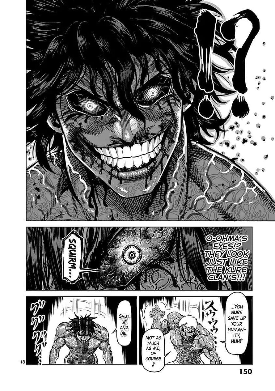 Kengan Ashura Manga Panel Featuring O-Ohma's Intense Transformation and Dialogue HD phone wallpaper