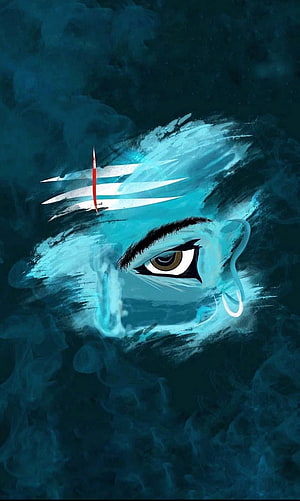 Mahakal Mystical Portrait with Glowing Eye and Smoke HD phone wallpaper