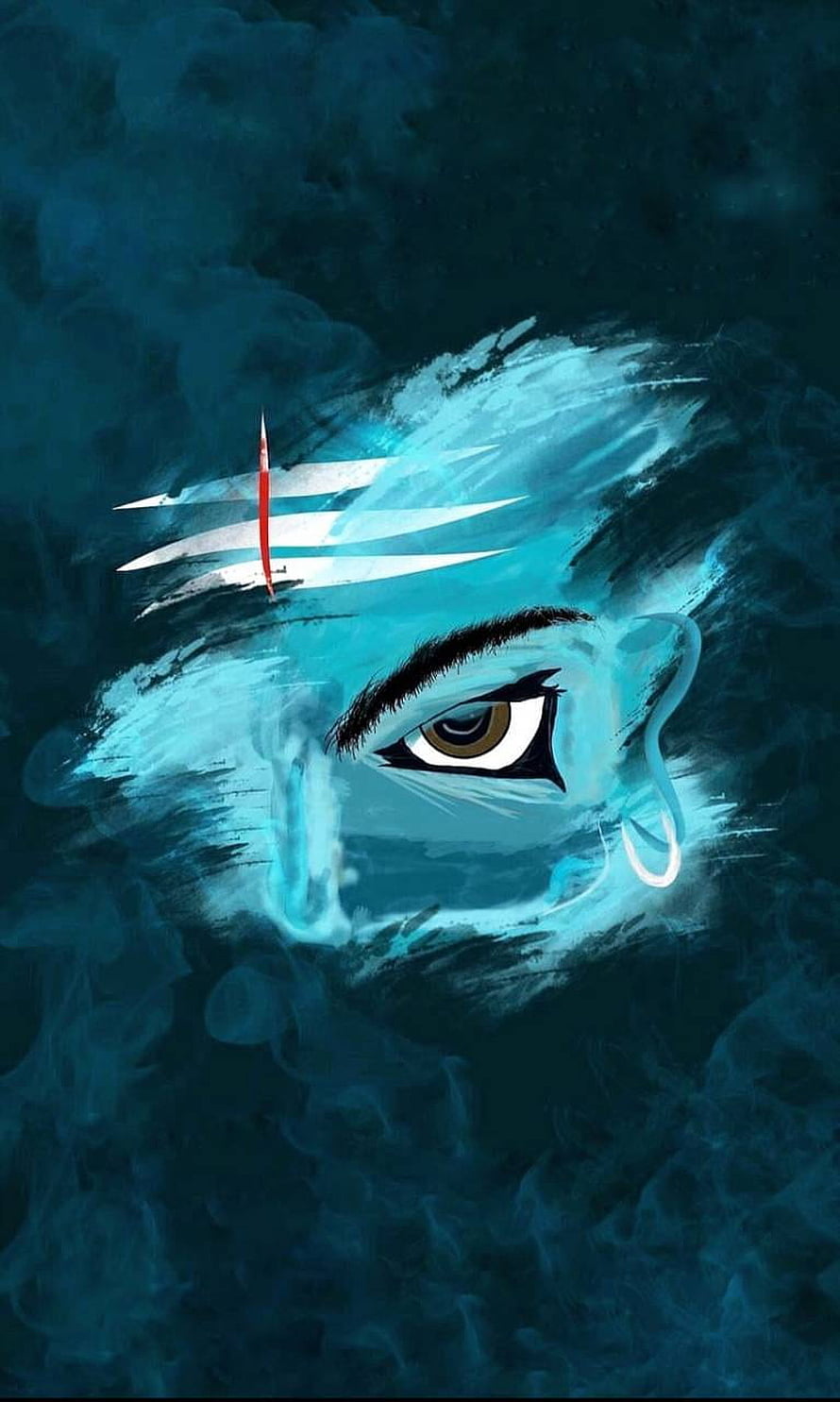 Mahakal Mystical Portrait with Glowing Eye and Smoke HD phone wallpaper