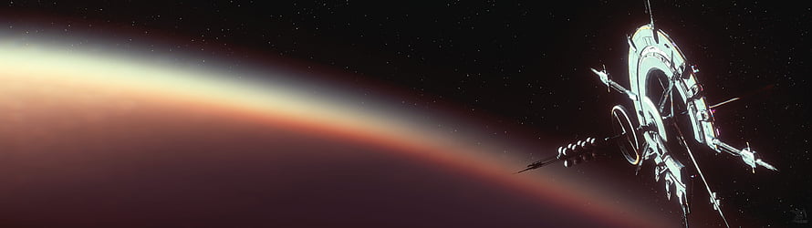 Star Citizen Everus Harbor Space Station Orbiting a Planet HD wallpaper