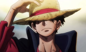 Monkey D. Luffy Wearing Straw Hat in One Piece Anime Scene HD wallpaper