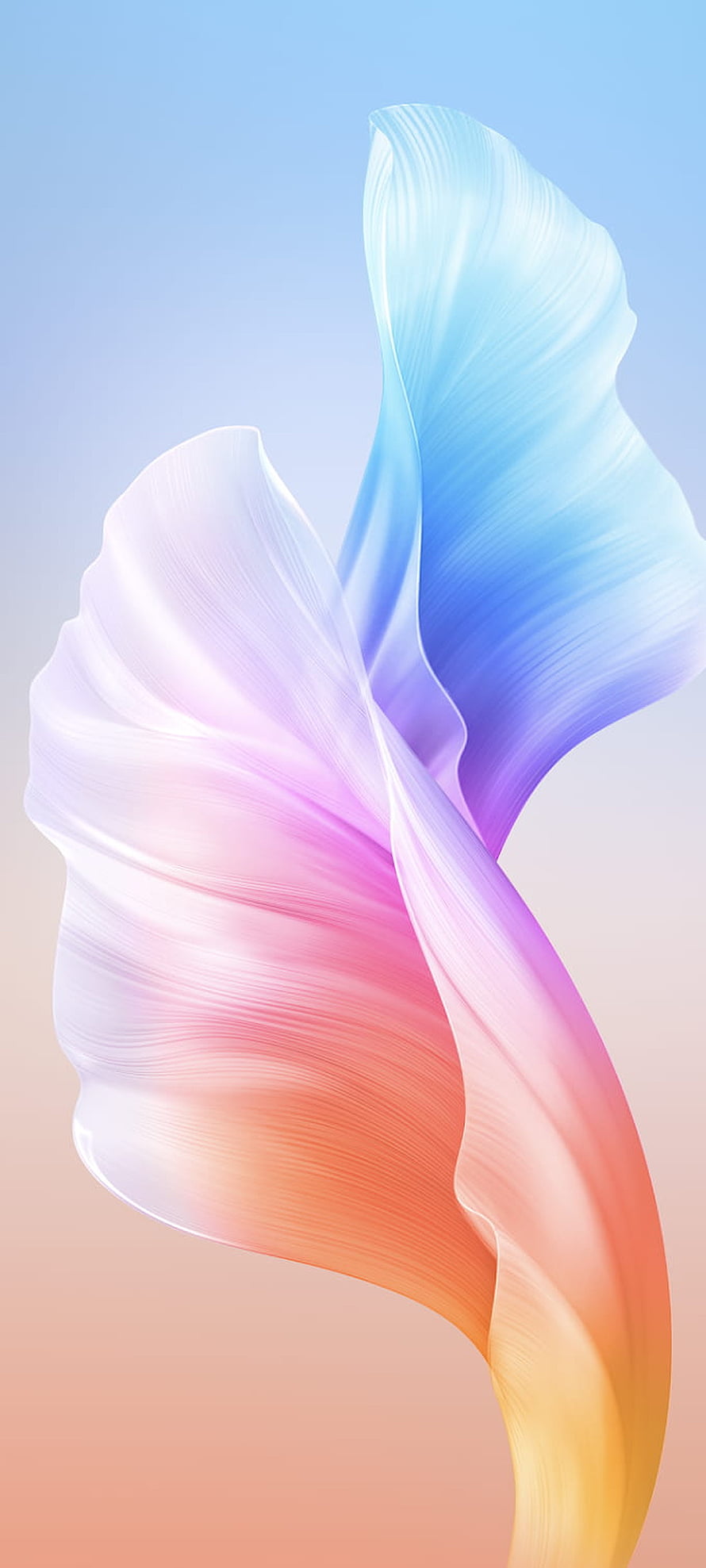 Vivo S10 Pro Abstract Flowing Ribbon Wallpaper in Pastel Gradient Colors HD phone wallpaper