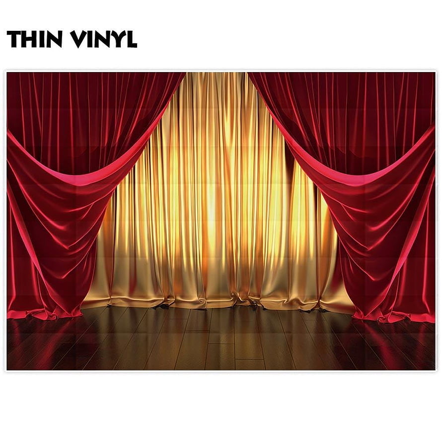 Luxurious Red and Gold Theater Stage Curtain Backdrop with Wooden Floor HD phone wallpaper