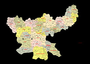 Detailed Political Map of Jharkhand State Showing All Districts and Boundaries HD wallpaper
