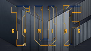 Asus TUF Gaming Logo with Industrial Circuit Design and Orange Neon Accents HD wallpaper